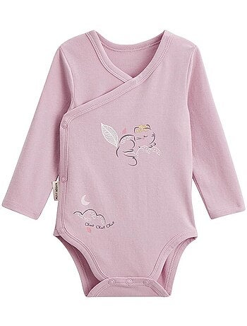 Lot de 2 bodies bébé manches longues ouverture croisée Miss Chatchatchat