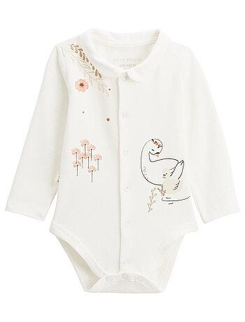 Lot de 2 bodies bébé manches longues ouverture croisée Perle