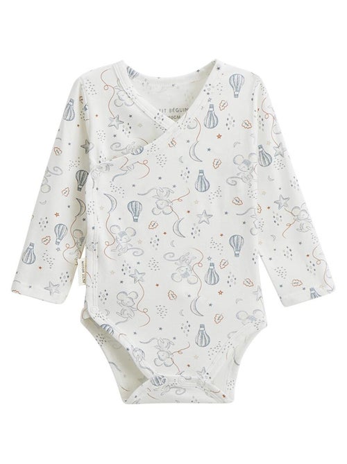 Lot de 2 bodies bébé manches longues ouverture croisée Rêverie - Kiabi