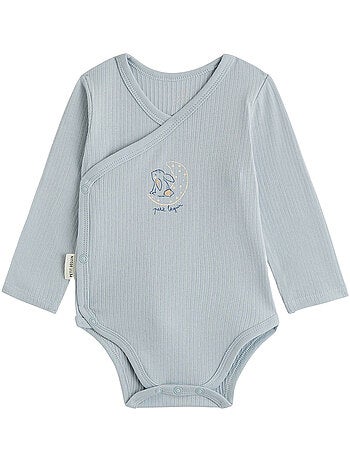 Lot de 2 bodies bébé manches longues ouverture croisée voix lactée