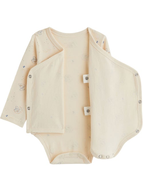 Lot de 2 bodies bébé manches longues ouverture croisée voix lactée - Kiabi Lot de 2 bodies bébé manches longues ouverture croisée voix lactée - Kiabi