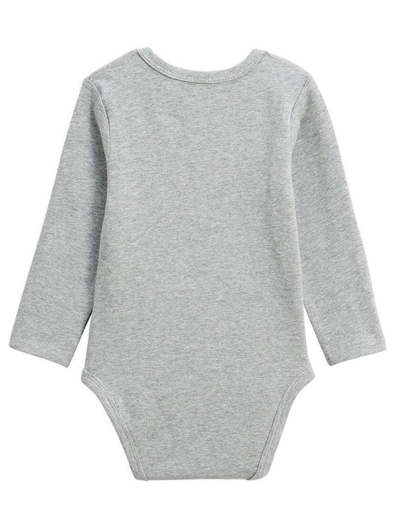 Lot de 2 bodies bébé manches longues Petit Loup Gris Gris - Kiabi