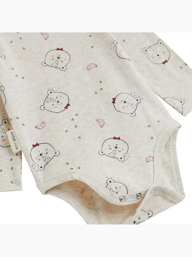 Lot de 2 bodies bébé manches longues pistache Gris Gris - Kiabi