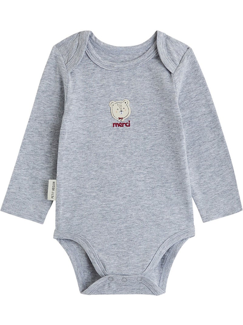Lot de 2 bodies bébé manches longues pistache Gris Gris - Kiabi