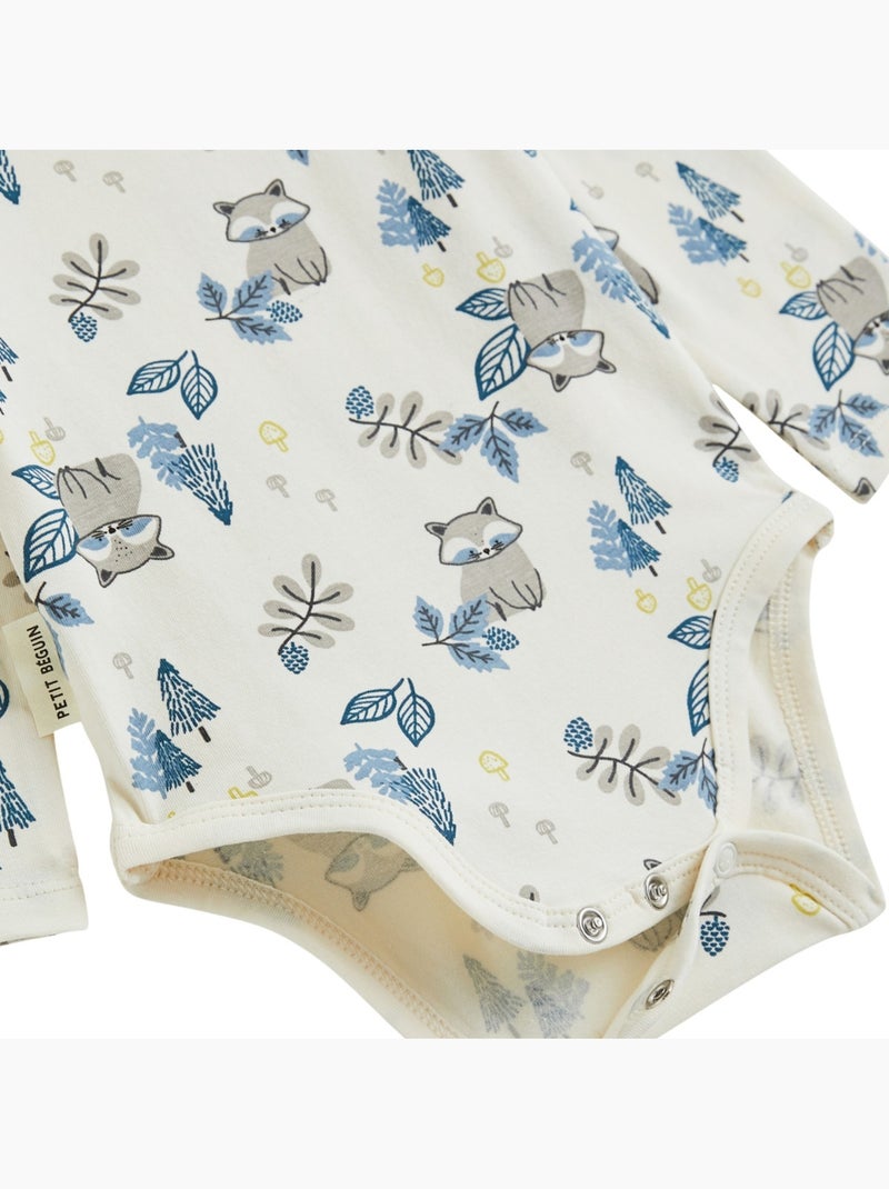 Lot de 2 bodies bébé manches longues québec Beige clair - Kiabi