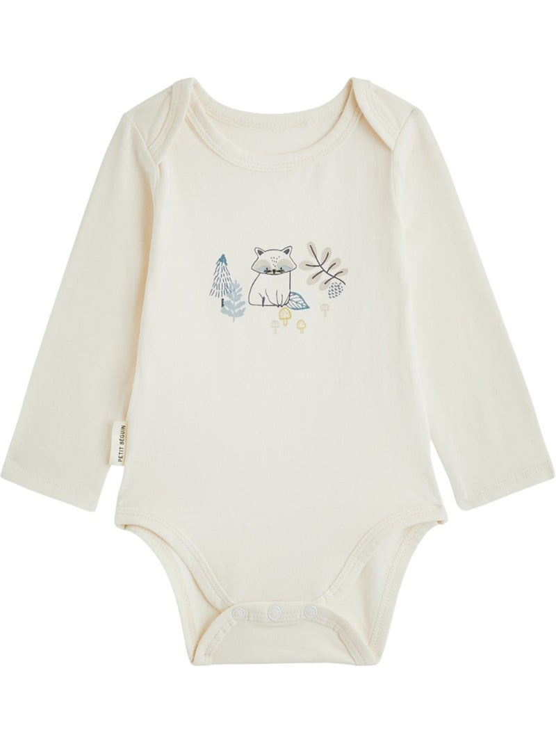 Lot de 2 bodies bébé manches longues québec Beige clair - Kiabi