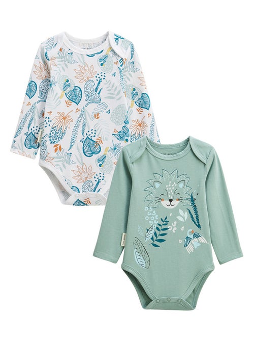 Lot de 2 bodies bébé manches longues Roméo - Kiabi