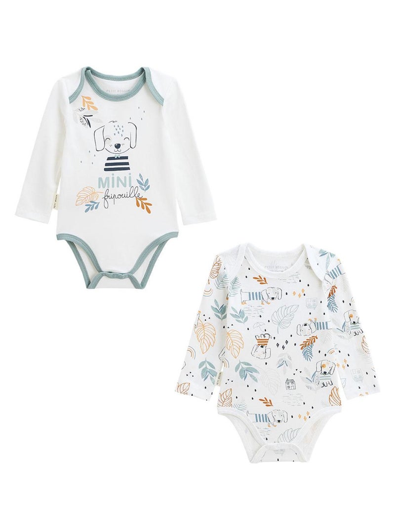 Domiva Lot De 2 Bodies Manches Longues Lilas 9-12mois