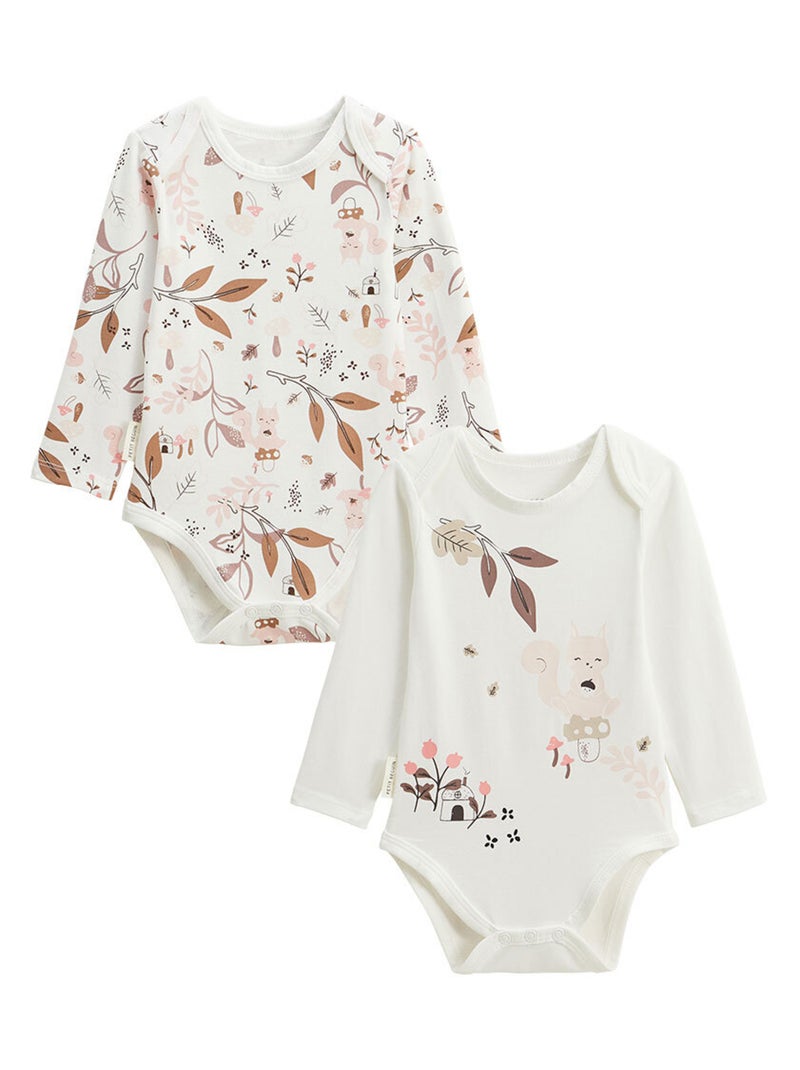 Lot de 2 bodies bébé manches longues Sora Ecru - Kiabi