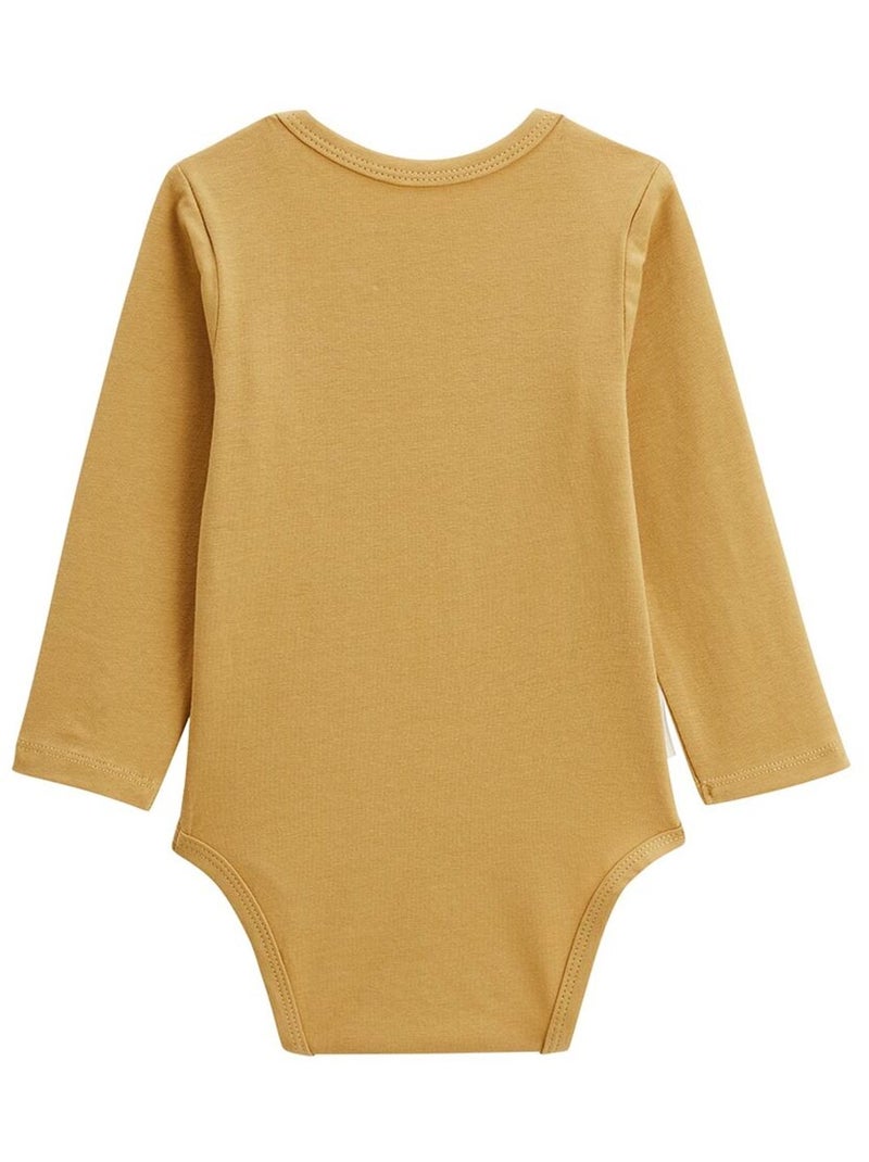 Lot de 2 bodies bébé manches longues Swan Moutarde - Kiabi