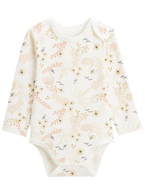 Lot de 2 bodies bébé manches longues Swan - Kiabi