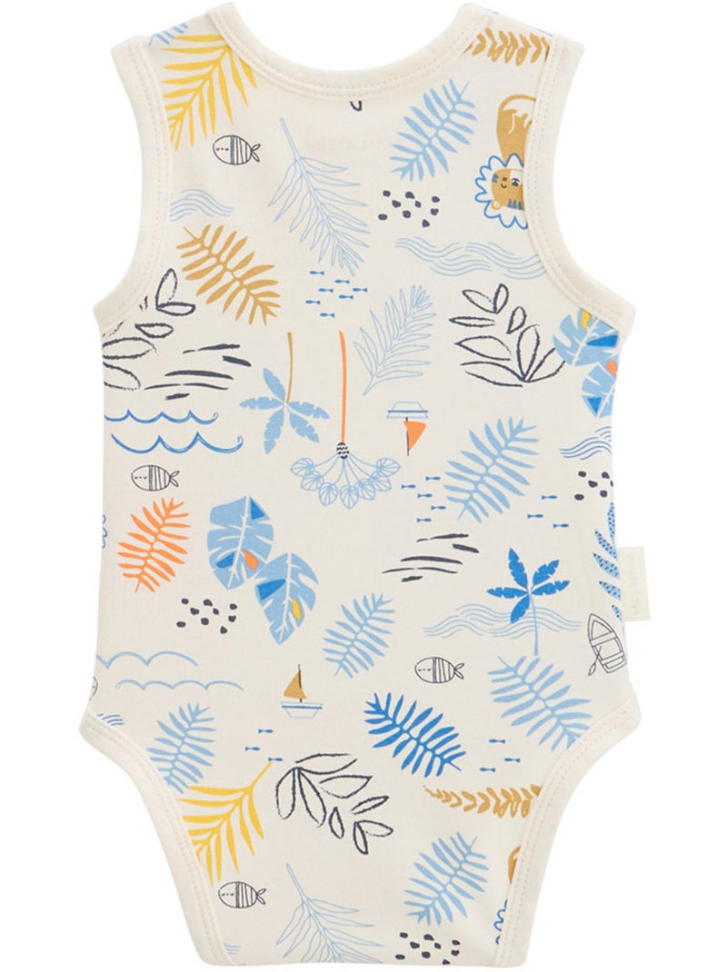 Lot de 2 bodies bébé sans manches Biscarosse Bleu - Kiabi