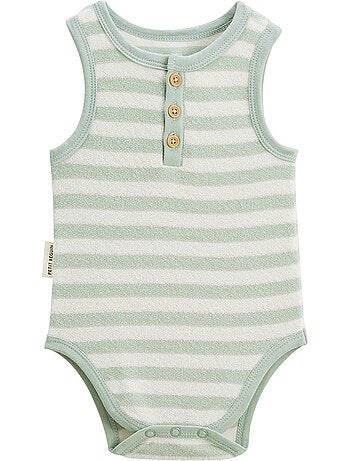 Lot de 2 bodies bébé sans manches en éponge Cayo coco