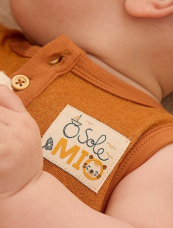 Lot de 2 bodies bébé sans manches en éponge Mio