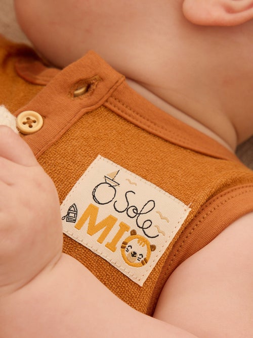 Lot de 2 bodies bébé sans manches en éponge Mio - Kiabi