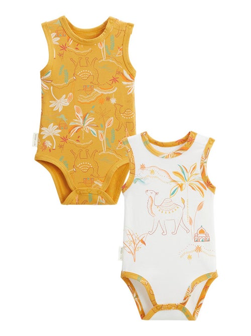 Lot de 2 bodies bébé sans manches Liwa - Kiabi