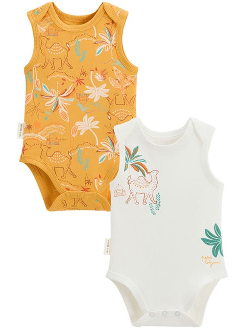 Lot de 2 bodies bébé sans manches Liwa - Kiabi
