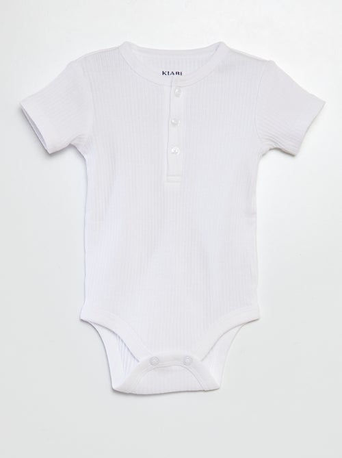 Lot de 2 bodies blancs à manches courtes - Kiabi