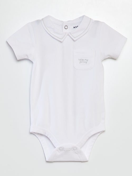 Lot de 2 bodies blancs à manches courtes - Kiabi