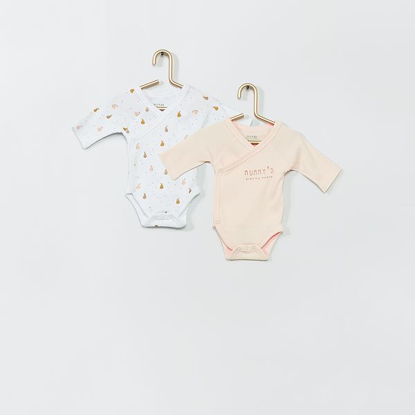 Lot De 2 Bodies Croises Bebe Garcon Blanc Kiabi 6 00