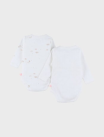 Lot de 2 bodies croisés en coton imprimé mouton Noukie's