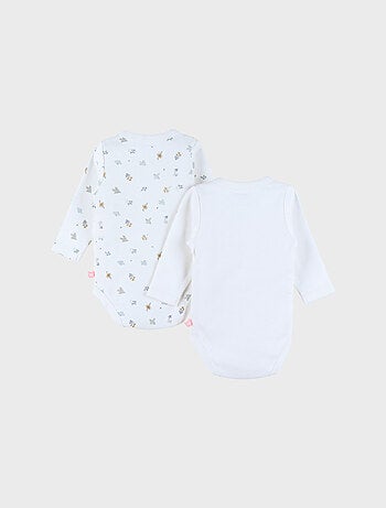 Lot de 2 bodies croisés en coton motif floral Noukie's