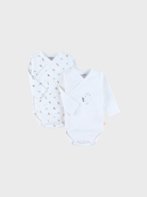 Lot de 2 bodies croisés en coton motif floral Noukie's - Kiabi
