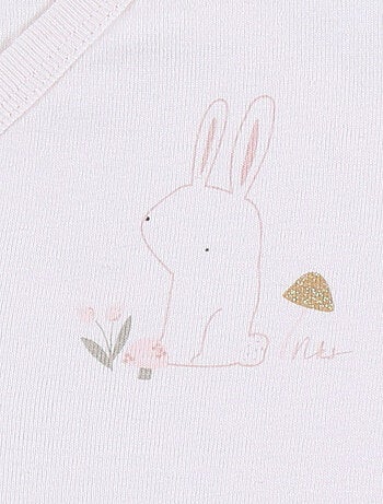 Lot de 2 bodies croisés en coton motif lapin Noukie's