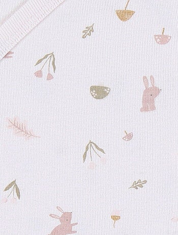 Lot de 2 bodies croisés en coton motif lapin Noukie's