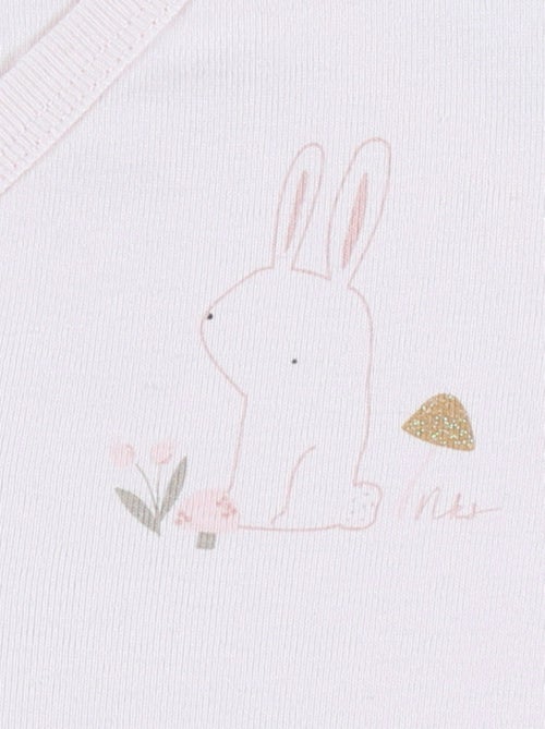 Lot de 2 bodies croisés en coton motif lapin Noukie's - Kiabi
