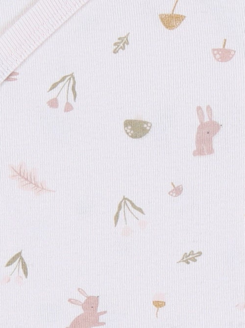 Lot de 2 bodies croisés en coton motif lapin Noukie's - Kiabi