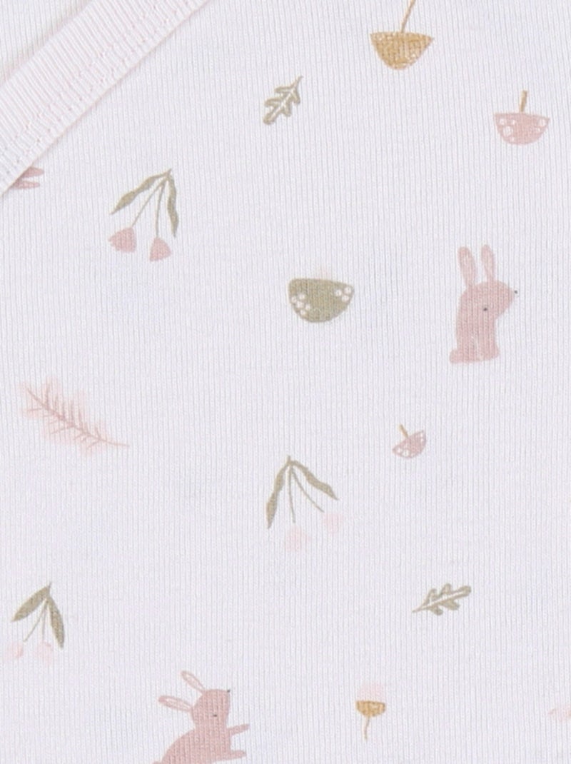 Lot de 2 bodies croisés en coton motif lapin Noukie's Rose - Kiabi