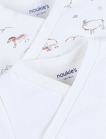 Lot de 2 bodies croisés en coton motif mammouth Noukie's