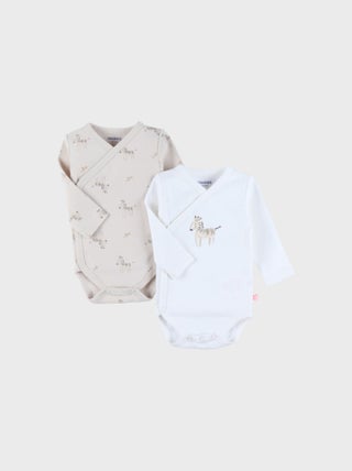 Lot de 2 bodies croisés en coton Noukie's