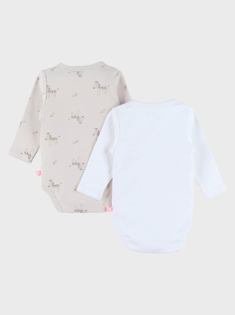 Lot de 2 bodies croisés en coton Noukie's Beige - Kiabi