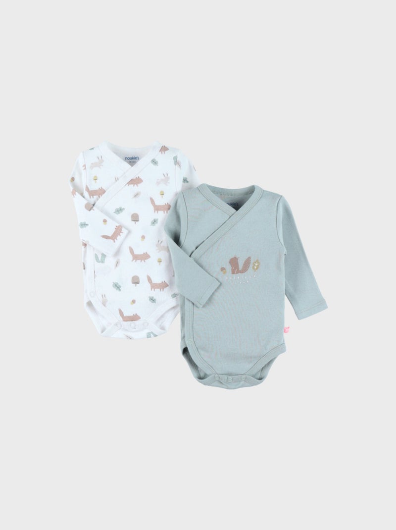 Lot de 2 bodies croisés en coton Noukie's Blanc - Kiabi