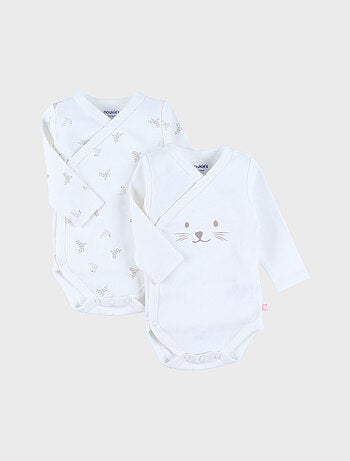 Lot de 2 bodies croisés en coton Noukie's