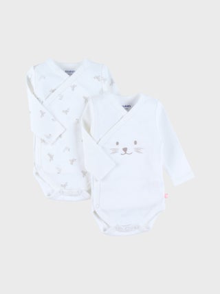 Lot de 2 bodies croisés en coton Noukie's