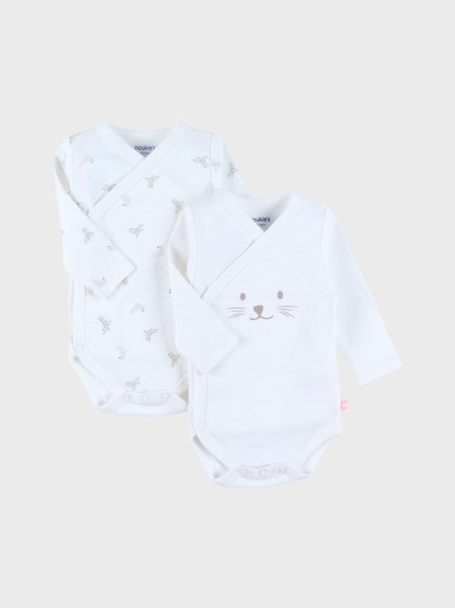Lot de 2 bodies croisés en coton Noukie's - Kiabi