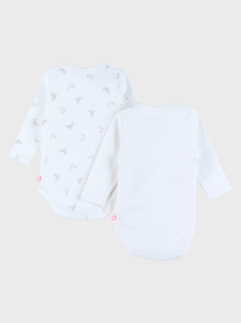 Lot de 2 bodies croisés en coton Noukie's Blanc - Kiabi
