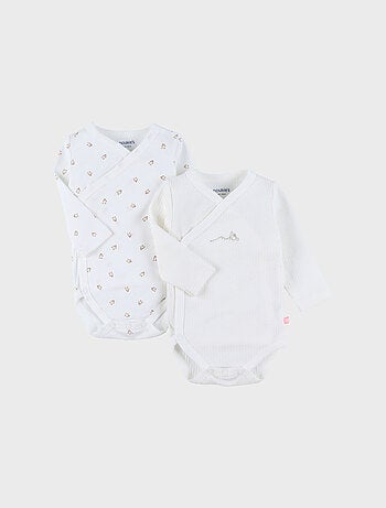 Lot de 2 bodies croisés en coton Noukie's
