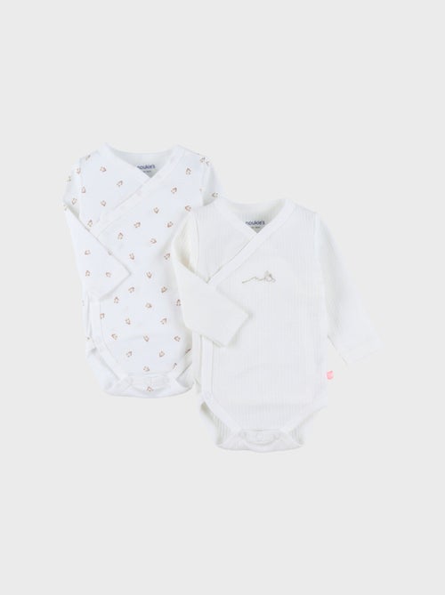 Lot de 2 bodies croisés en coton Noukie's - Kiabi