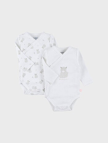 Lot de 2 bodies croisés en jersey coton bio Noukie's