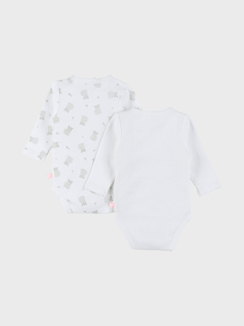 Lot de 2 bodies croisés en jersey coton bio Noukie's Blanc - Kiabi
