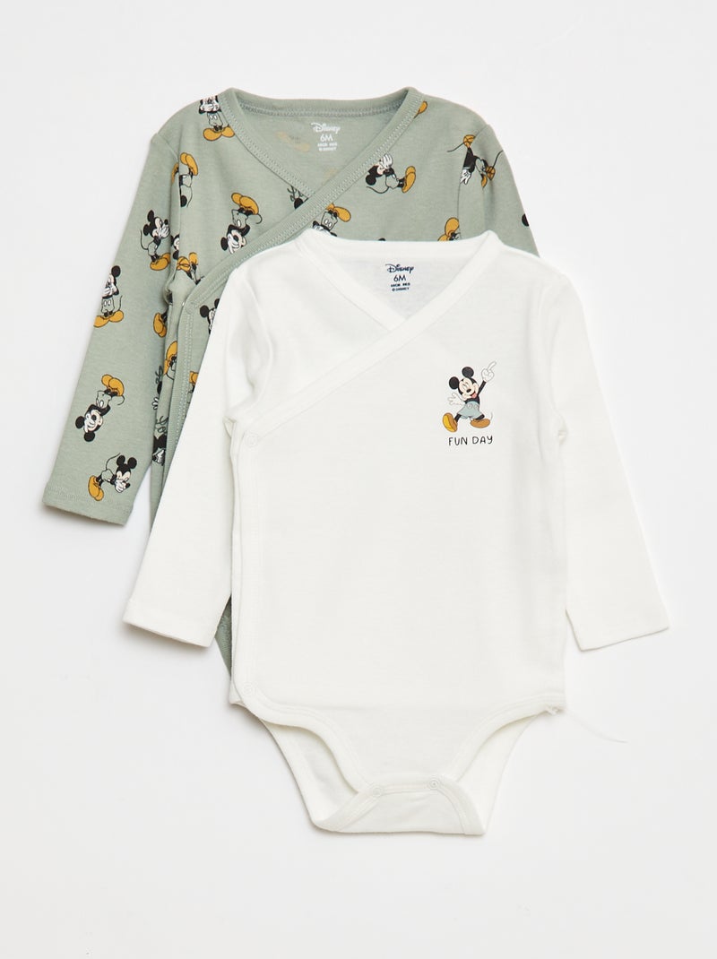 Lot de 2 bodies 'Disney' 'Mickey' Vert - Kiabi
