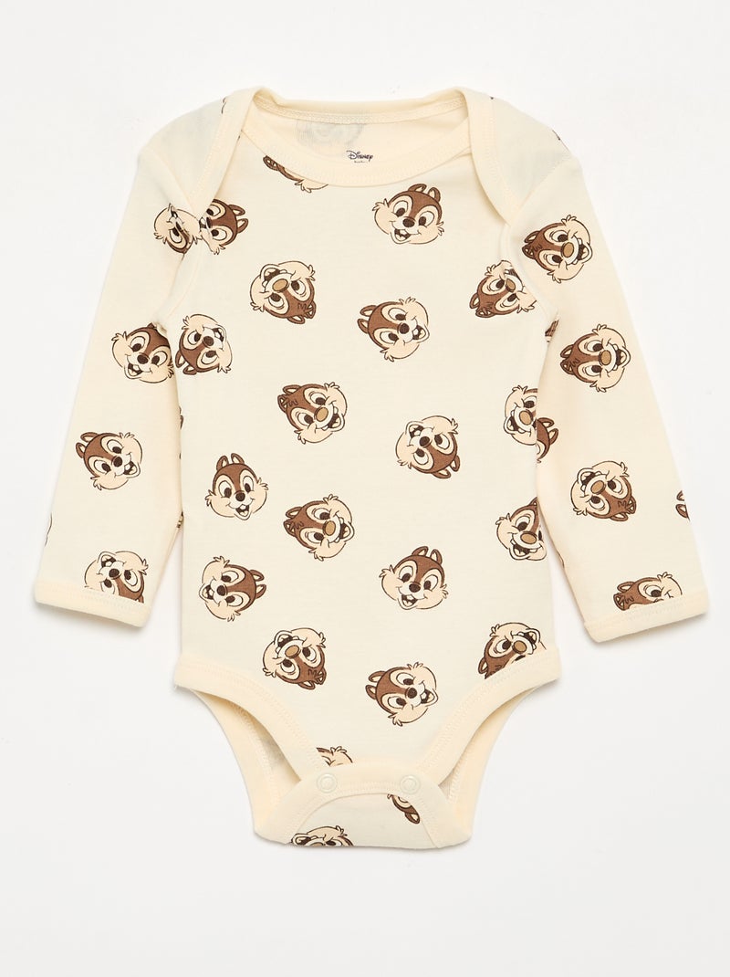 Lot de 2 bodies 'Disney' 'Tic et Tac' Beige - Kiabi
