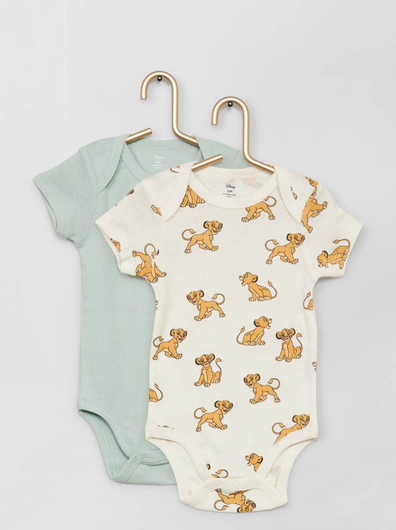 Lot de 2 bodies 'Disney' Vert d'eau - Kiabi