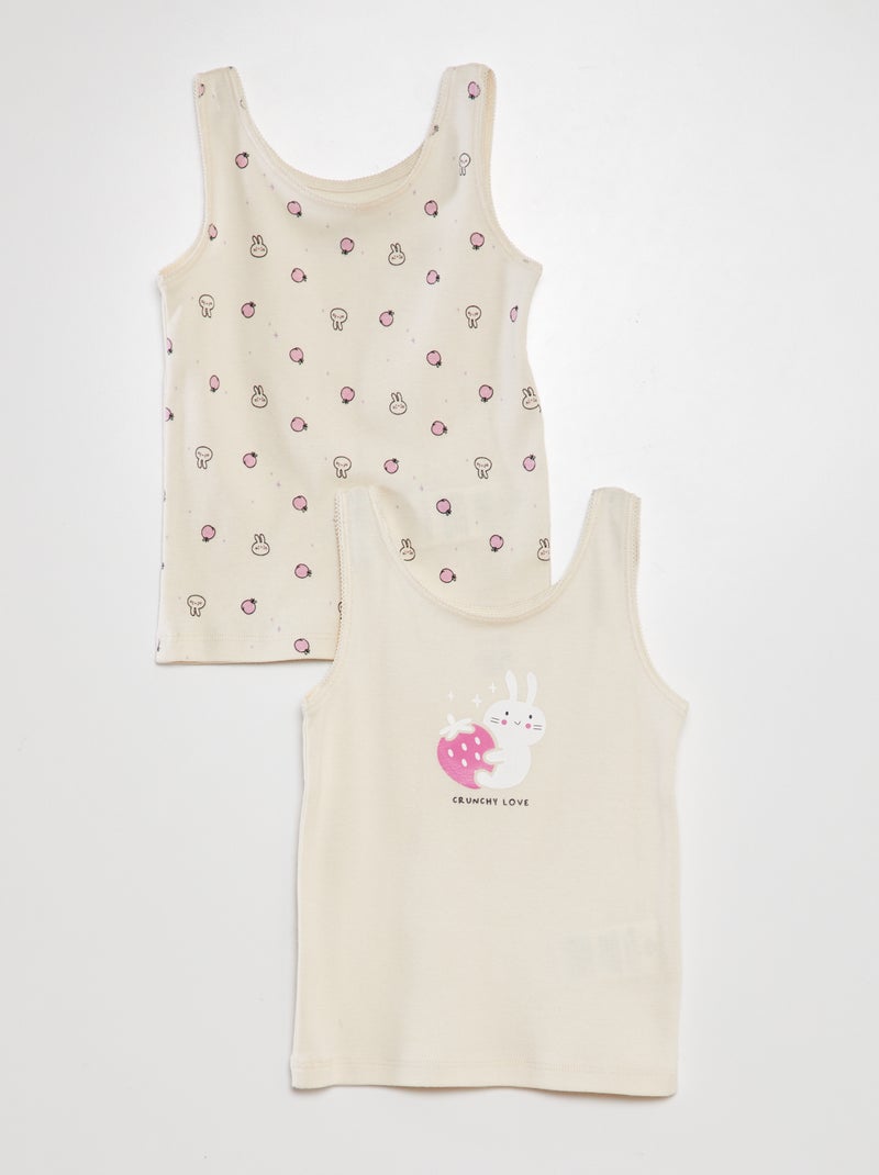 Lot de 2 bodies Ecru - Kiabi