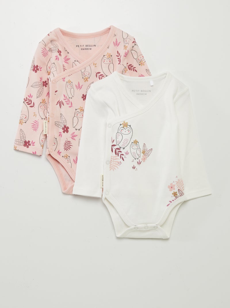 Lot de 2 bodies en jersey Rose - Kiabi