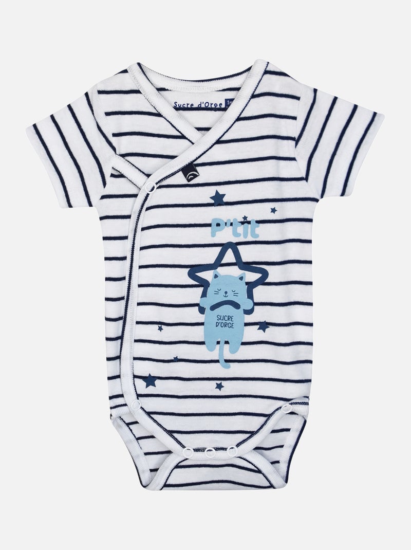 LOT DE 2 BODIES HELIAN OUVERTURE DEVANT NAISSANCE Bleu - Kiabi